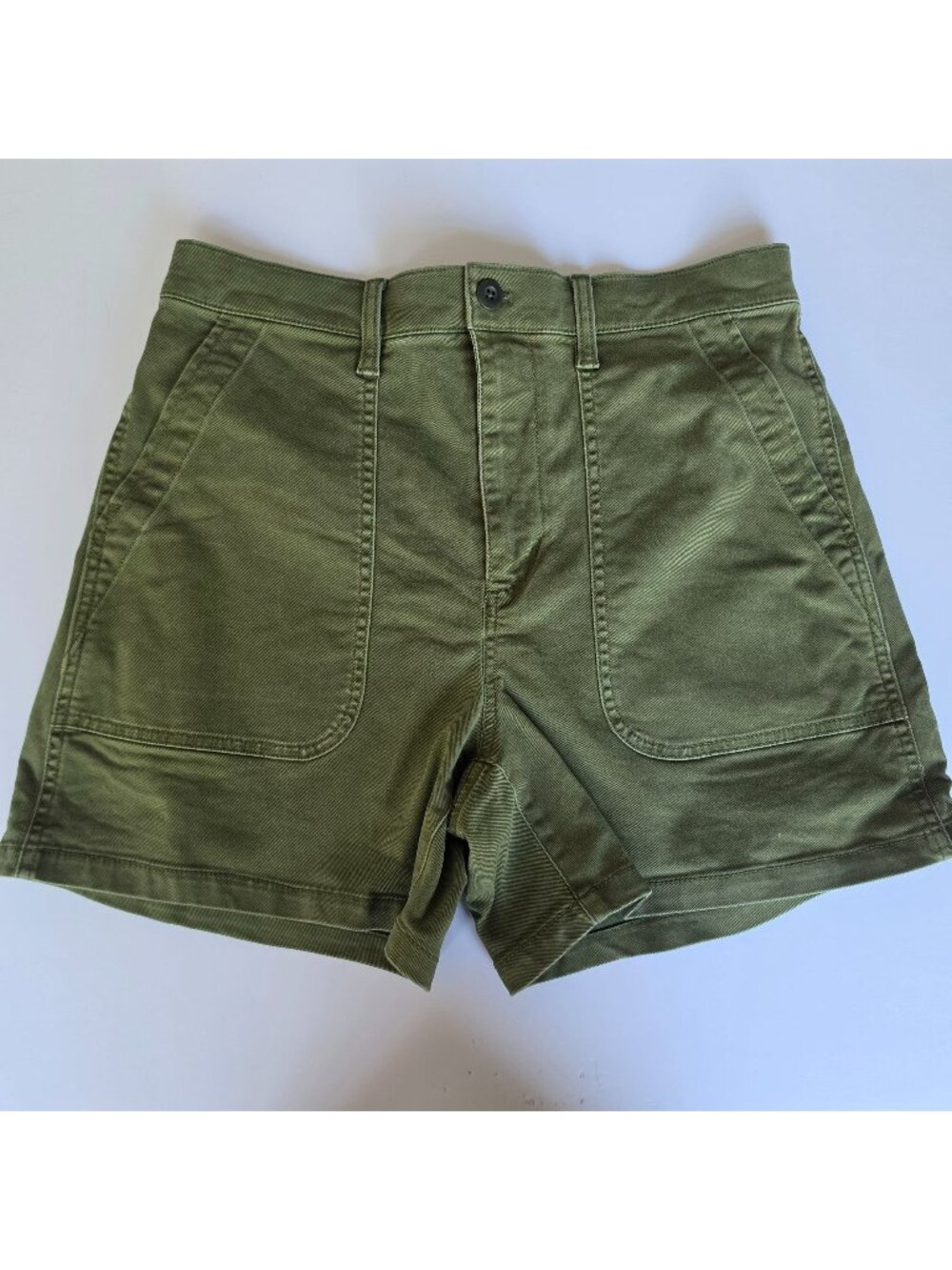 Madewell Women's Utility Shorts Sz 29 Olive Green High Rise Fatigue Patch Pocket